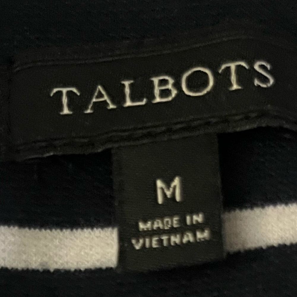 Talbots Navy Blue and White Stripe Sleeveless Dress Size Medium - Picture 8 of 8